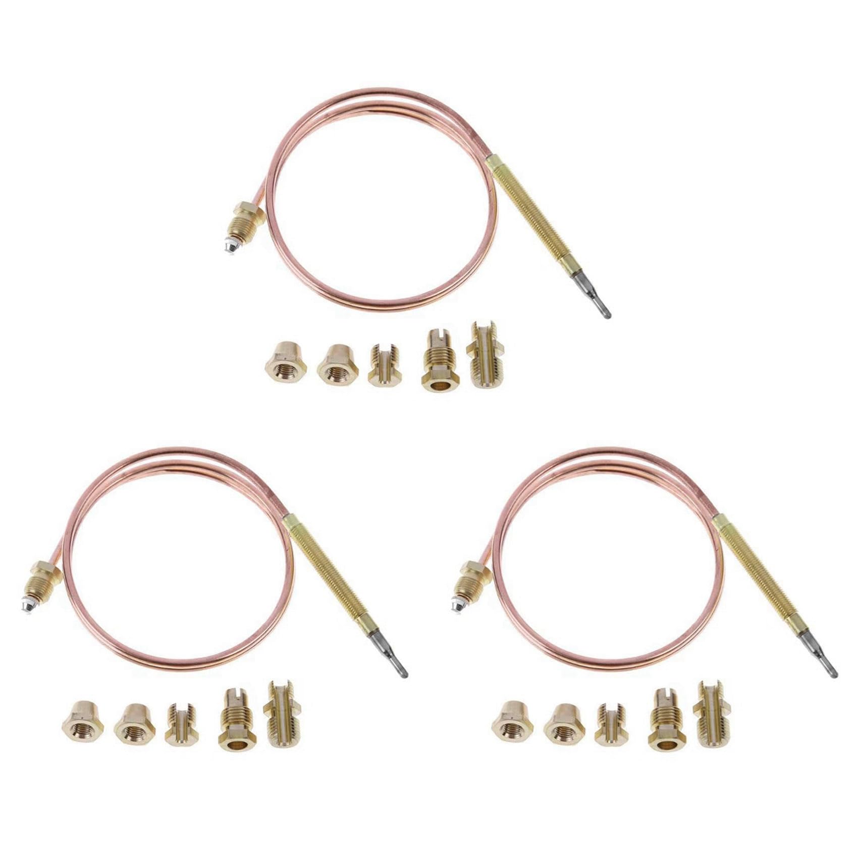Jnchdghwa Photo Color 3Pcs 60Cm Gas Stove Thermocouple Heater Part Burner Universal Fireplace Replace Adaptors Digital Temperature Controller