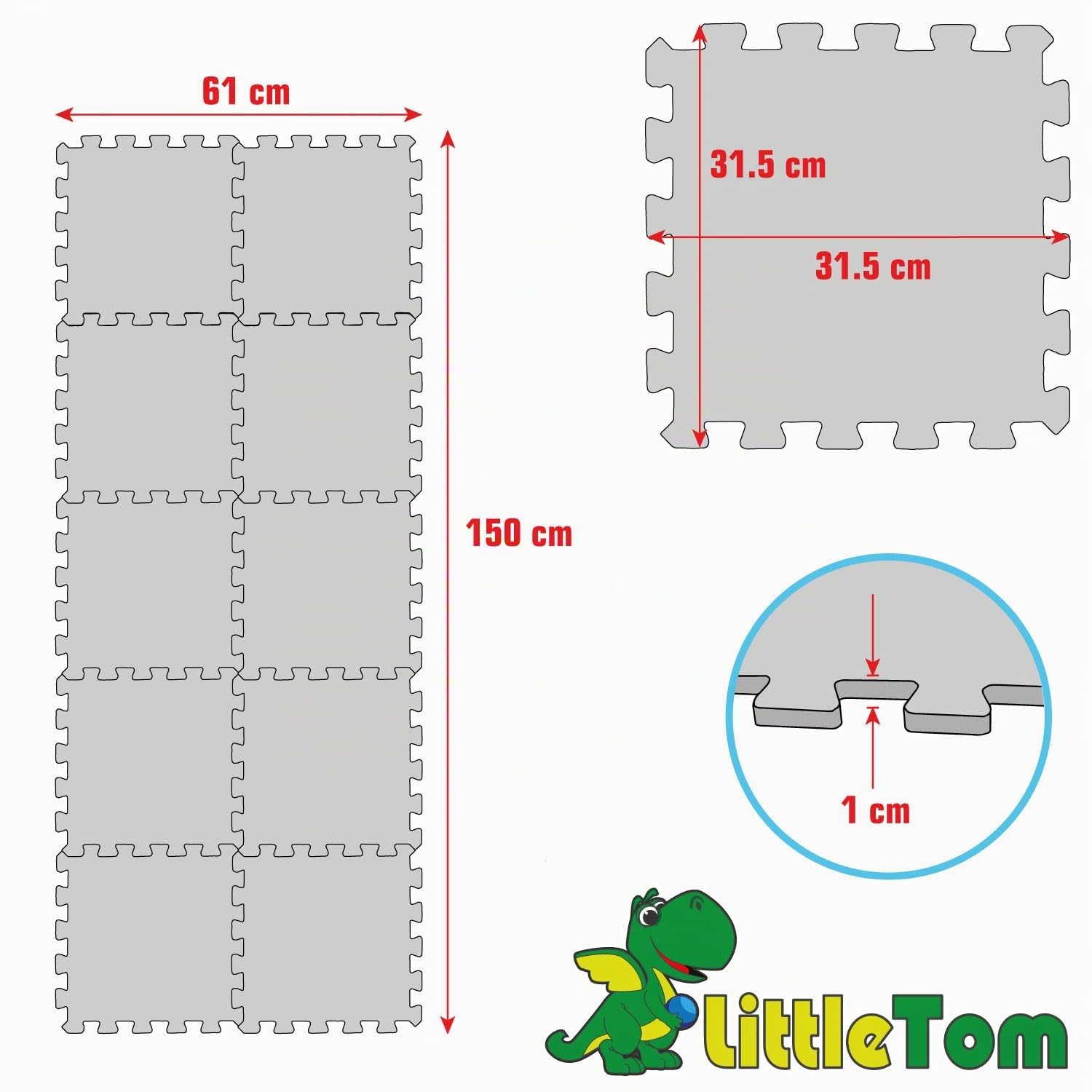 LittleTom Alfombras Puzzle para Bebé Alfombrilla Niños Suelo Goma EVA Numeros