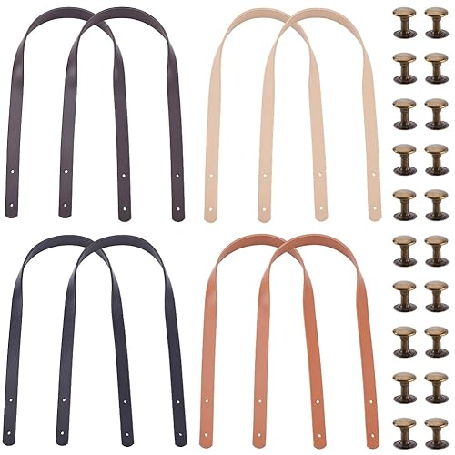 8PCS 23.62 Inch Quilted Handbag Top Handle Replacement PU Leather