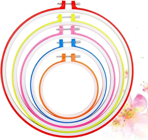 Miniatura 7 de EXCEART 5pcs DIY Hoop and Plastic Hanging Round Ring Craft Circle Display Hoops Cross Traditional Imitated Chinese Tool Embroidery Handy Manual