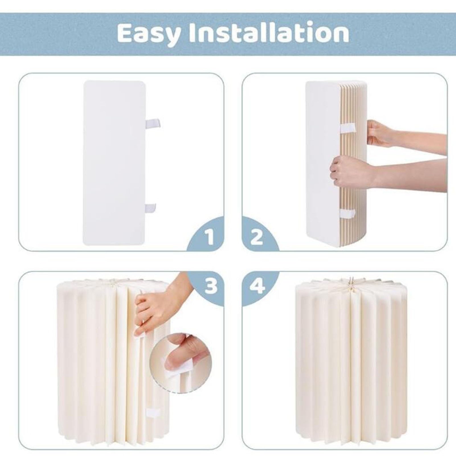 4 składane stojaki na kolumny papierowe, cylindry akordeonowe DIY z tektury