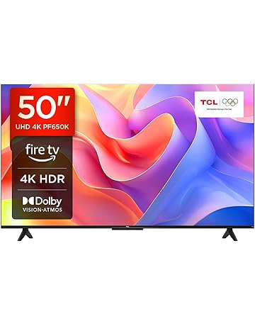TCL 50PF650K 50-inch 4K Ultra HD, HDR TV, Smart LED Fire TV (Dolby Vision, Dolby Atmos, DTS, HDR 10, Alexa built-in, Airplay2, Miracast)