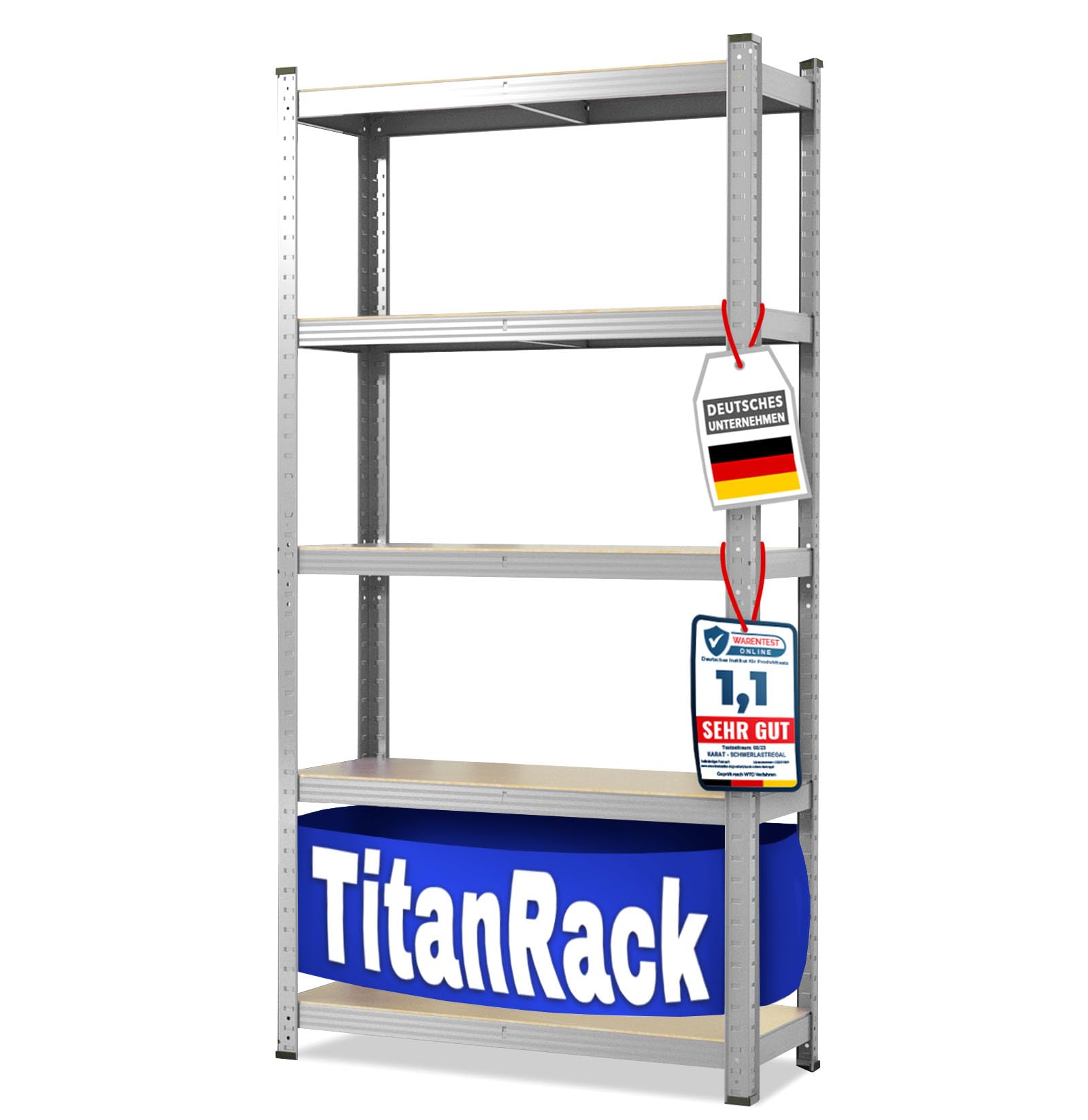 etm Schwerlastregale – Garage, Keller, Werkstatt - Steckregal, Lagerregal, Kellerregal - Weitspannregal & Eckregal - Hohe Traglast & Verstellbare Böden