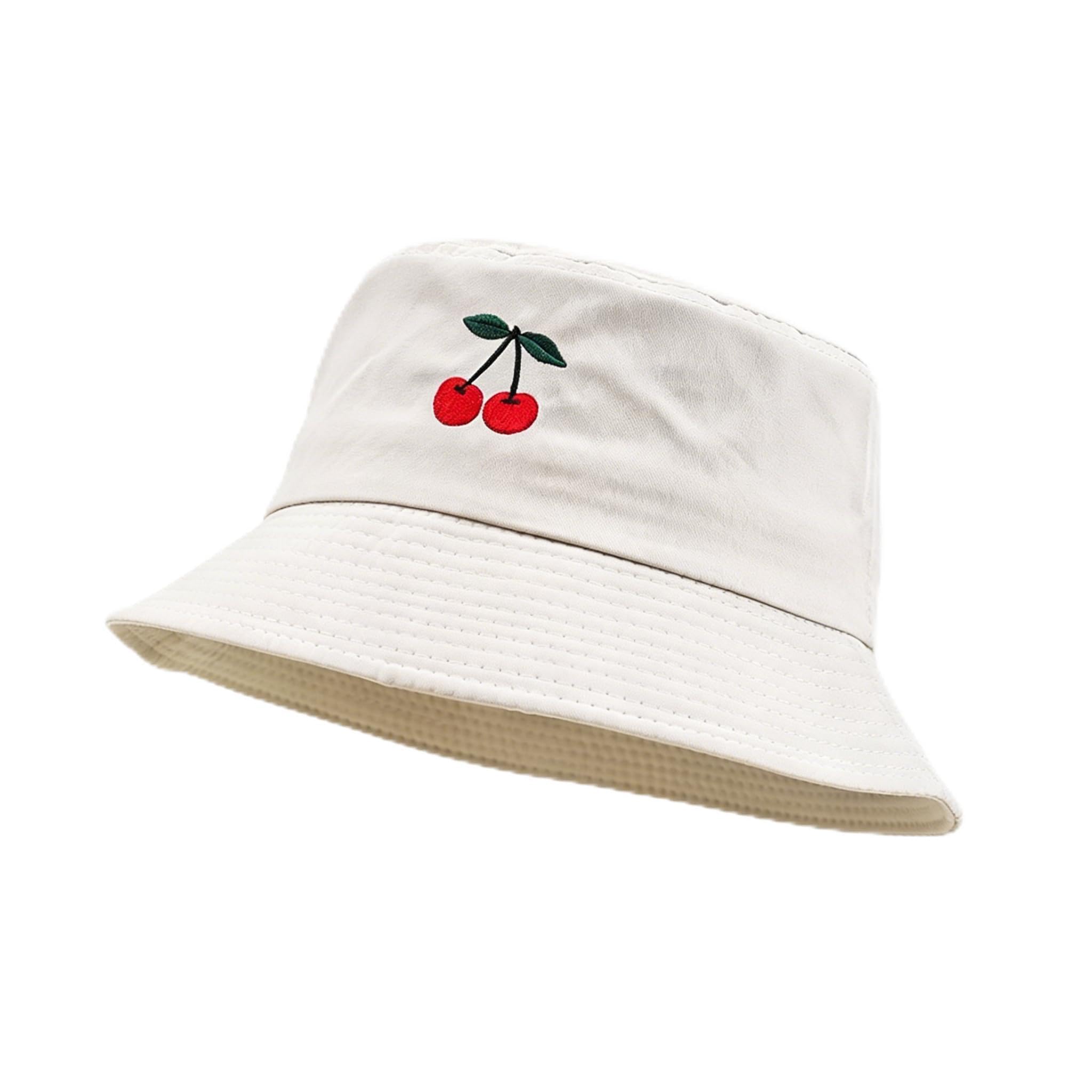 Feng Shui， Sombreros de Pescador para Mujer - Sombrero de Pescador con Bordado de Margaritas Sombrero de Pescador de Verano para Mujer Sombreros de Sol de Cubo de algodón Reversible Sombrero Plegable