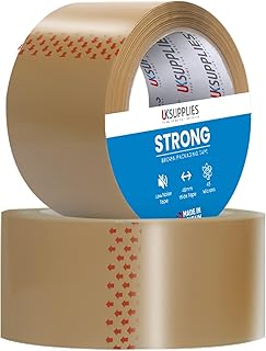 UK SUPPLIES LIMITED 2 Brown Packaging Parcel Tape With Low Noise & Secure Sticky Seal For Strong Packing Parcel, Boxes, Moving House 48mmx66m | Packing Tape | Box Tape (2)