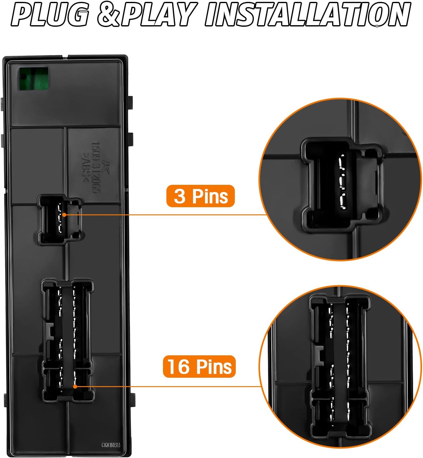Driver Side Master Power Window Switch Compatible with Nissan Juke 2011-2017, NissanTiida/Sylphy 2012-2016, Nissan Altima/Sentra/Leaf/Rogue 2013-2018,25401-3TA5A, 25401-3SH1A，25401-3NF0A
