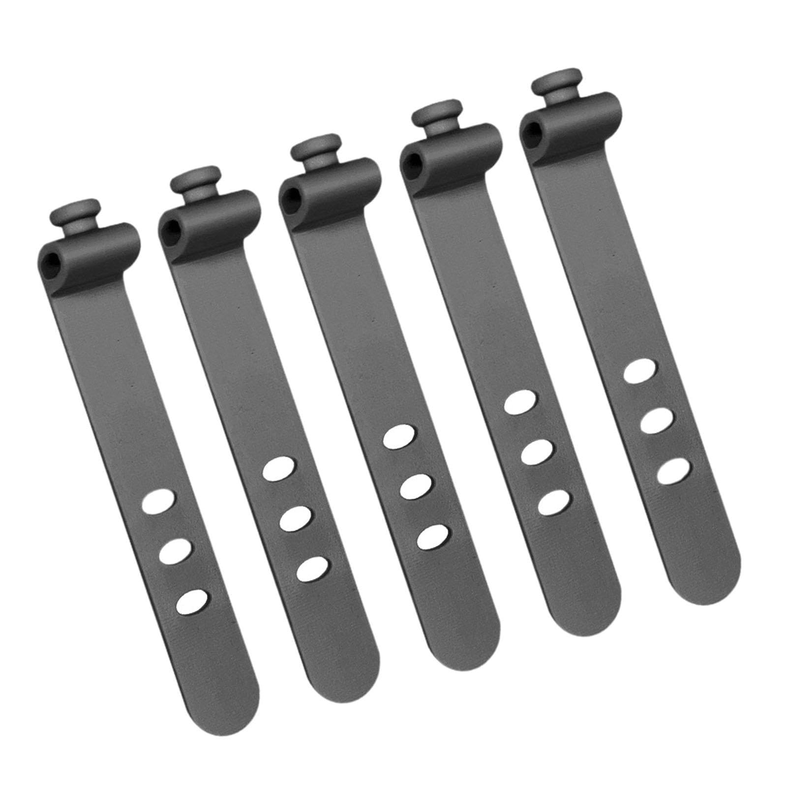 5X Silicone Cable Ties Cord Management Ties Gadgets Reusable Cable Organizer Black-image-18