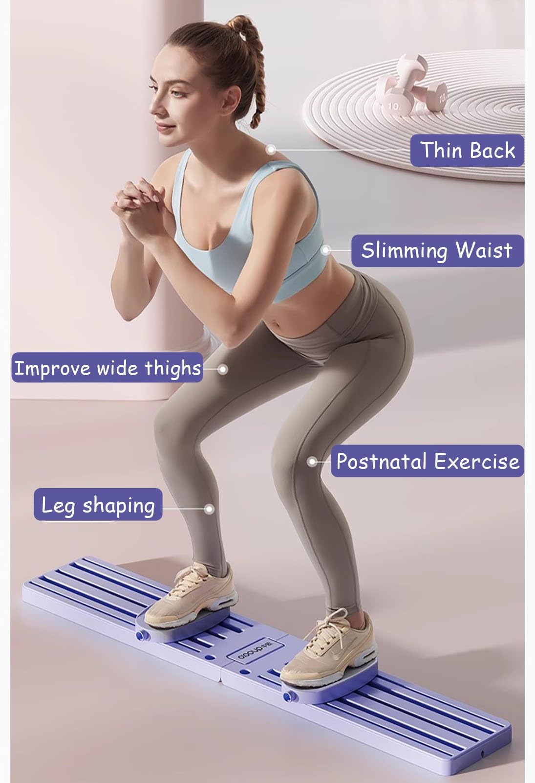 Ski Machine Leg Workout Strength Training Machine, Ski Leg Trainer Thigh Exerciser, Slimmer Muscle Strength Workout Machine for Home, Skiing Rowing Machine