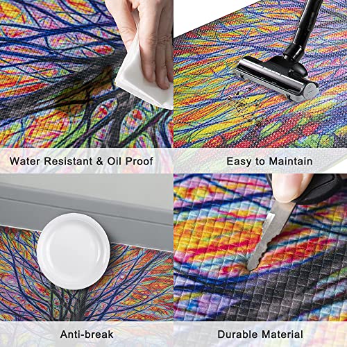 Qiyi Kitchen Rug 1 Piece Anti Fatigue Floor Mat Pvc Leather Waterproof Runner Rug Purple Home Décor Non Skid Office Padded Standing Mat Foam Cushioned Comfort Doormat 17" W X 29" L - Glorious Tree #TOP6