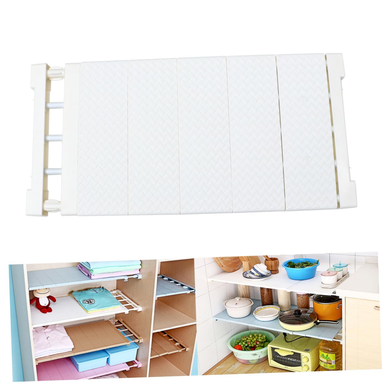 Mipcase Separador de Armario Extensible de Plástico Blanco 50-80cm, 10 Kg