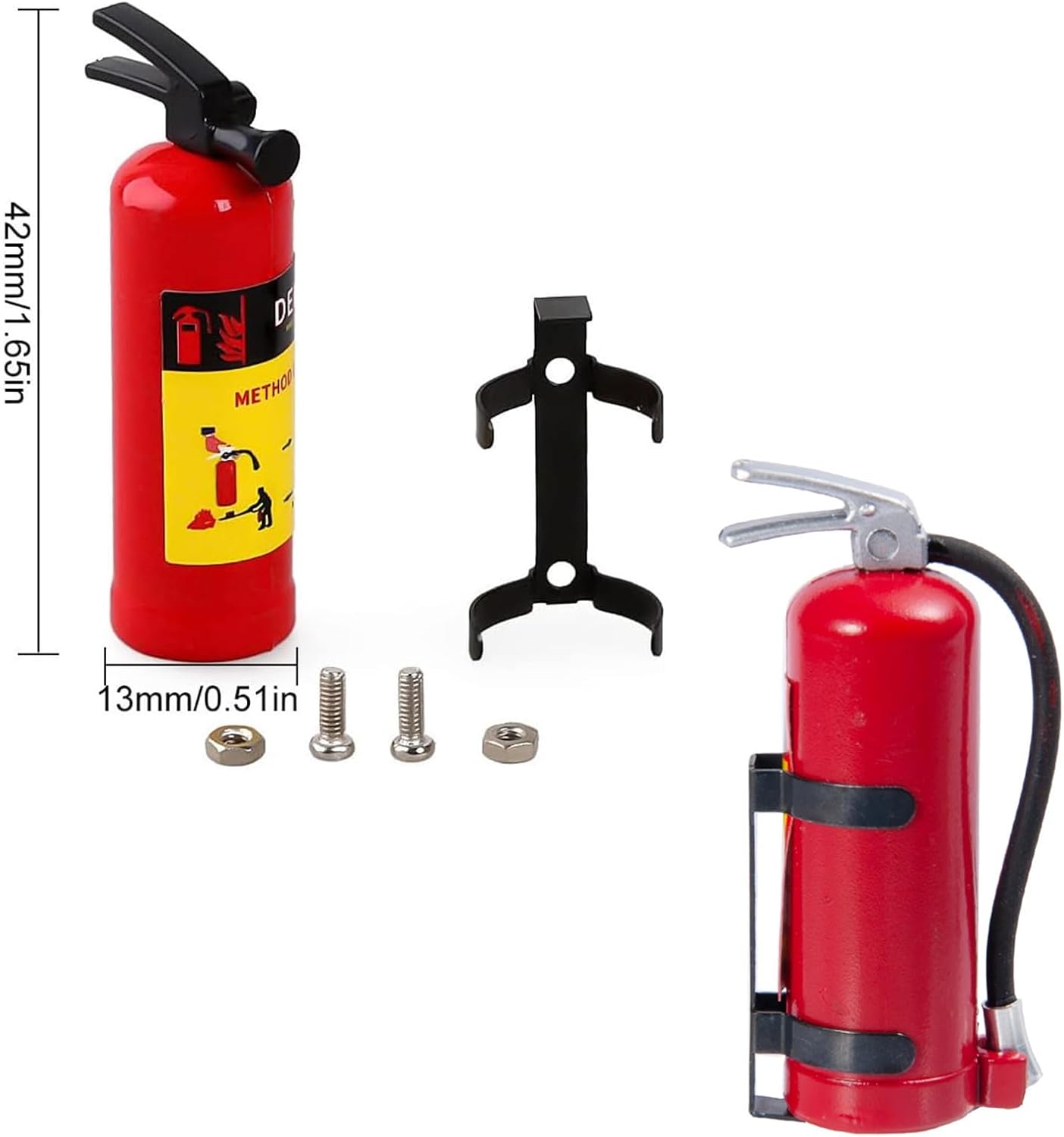 RC Crawler Decoration, 1/10 Scale Plastic Fuel Tank RC Fire Extinguisher for Axial SCX10, TRX4, Wraith, HSP, CC01, Red Miniature Accessory 4PCS