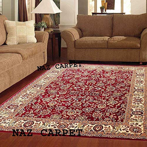 Image of Kashmiri Traditional Woollen Carpet with Advanced 1 Inch Thickness & Classical Look 60x180cm (2x6 Feet) Color Maroon