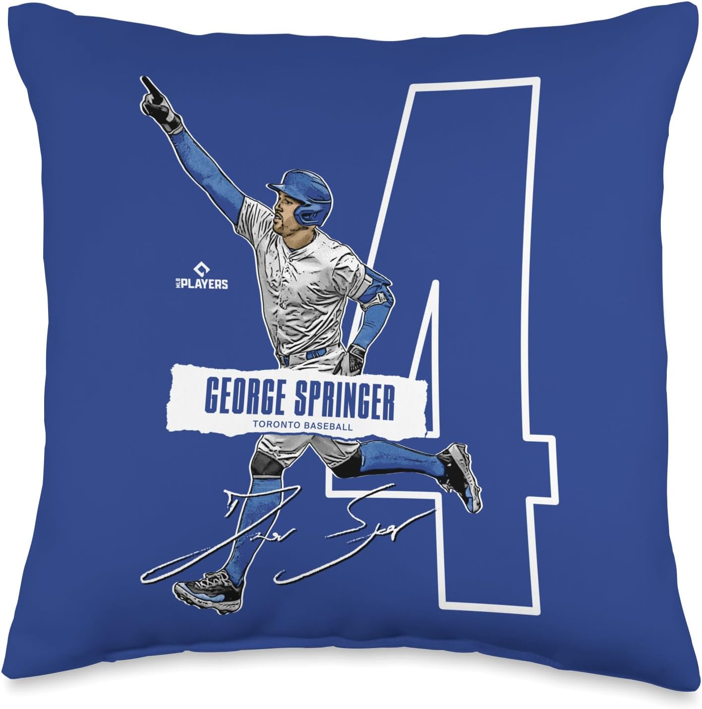 George Springer | Toronto Baseball Players | MLBGEO301N Throw Pillow