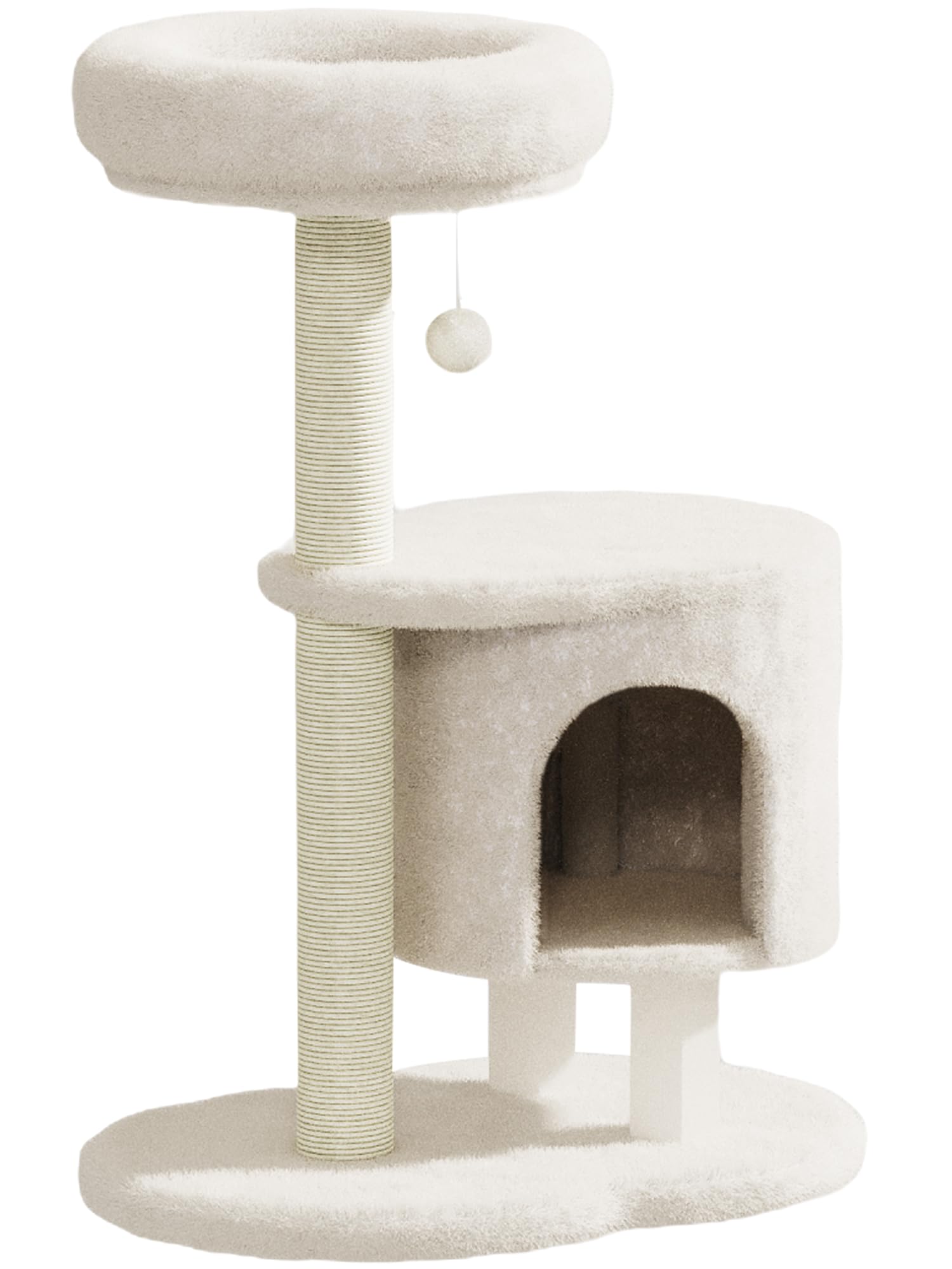 Arbre à chat MeowHomm AMZ_B17 beige pour calmer l'ennui des chats d'appartement