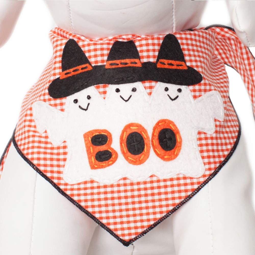 Tail Trends Bandane per cani di Halloween con 3 fantasmi Boo! Design adatto a cani di taglia media e grande - 100% cotone..