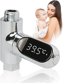 Shower Thermometer Fahrenheit Celsius Shower Water Thermometer with Led Digital Display 360°Rotating Screen Instant-Read Thermometers for Bath Kitchen Bathroom