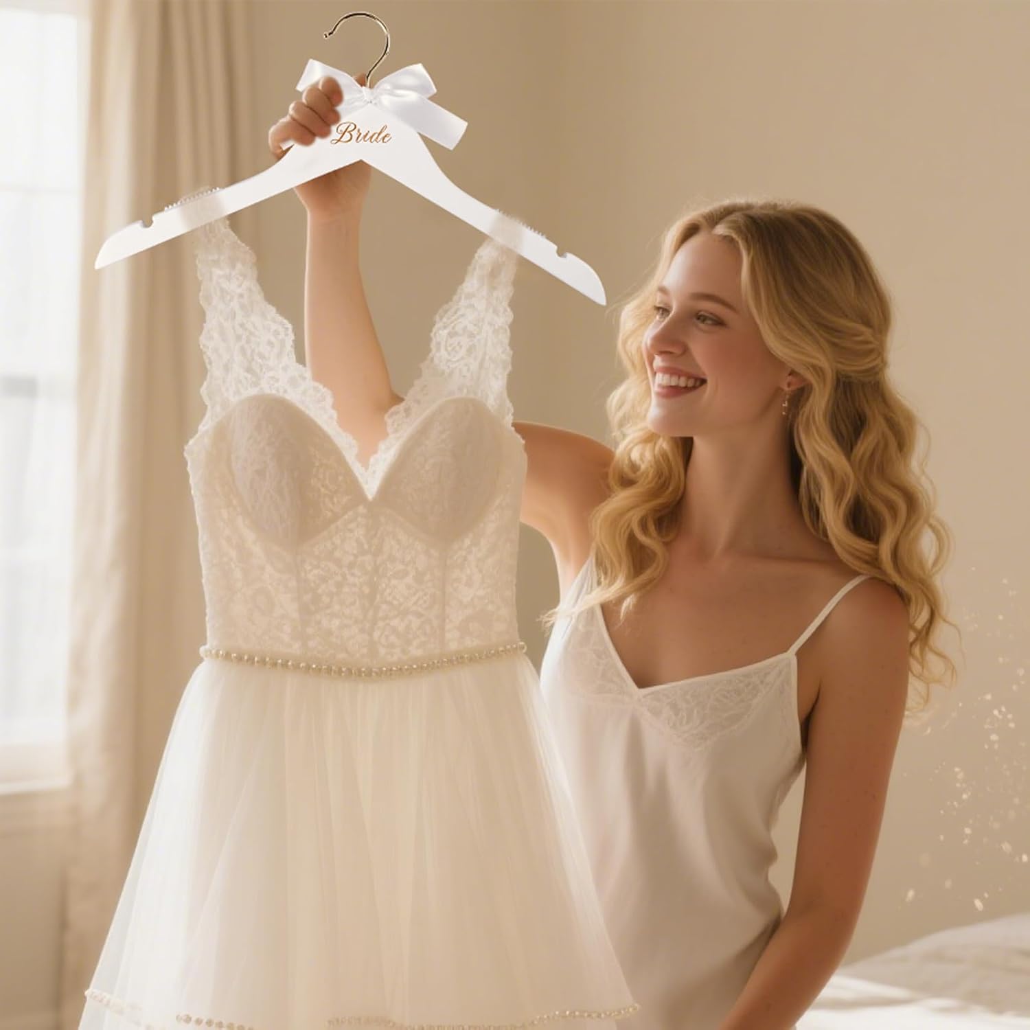 Wedding Hangers, Bride Hanger, Bridal Hanger, Wooden Bride and Groom Wedding Dress Hangers from Mom to Bridal