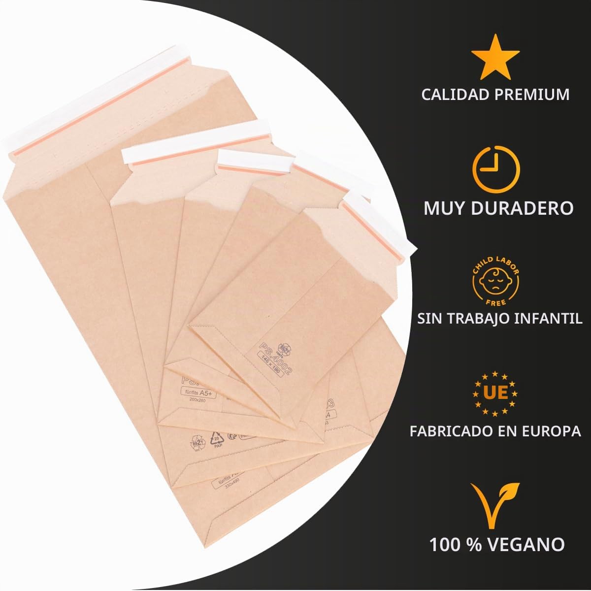 40 sobres cartón 330 x 490 mm DIN A3 premium marrón | cartón | autoadhesivo | sello autoadhesivo | envío de mercancías | embalaje de envío | sobre | sobre de envío
