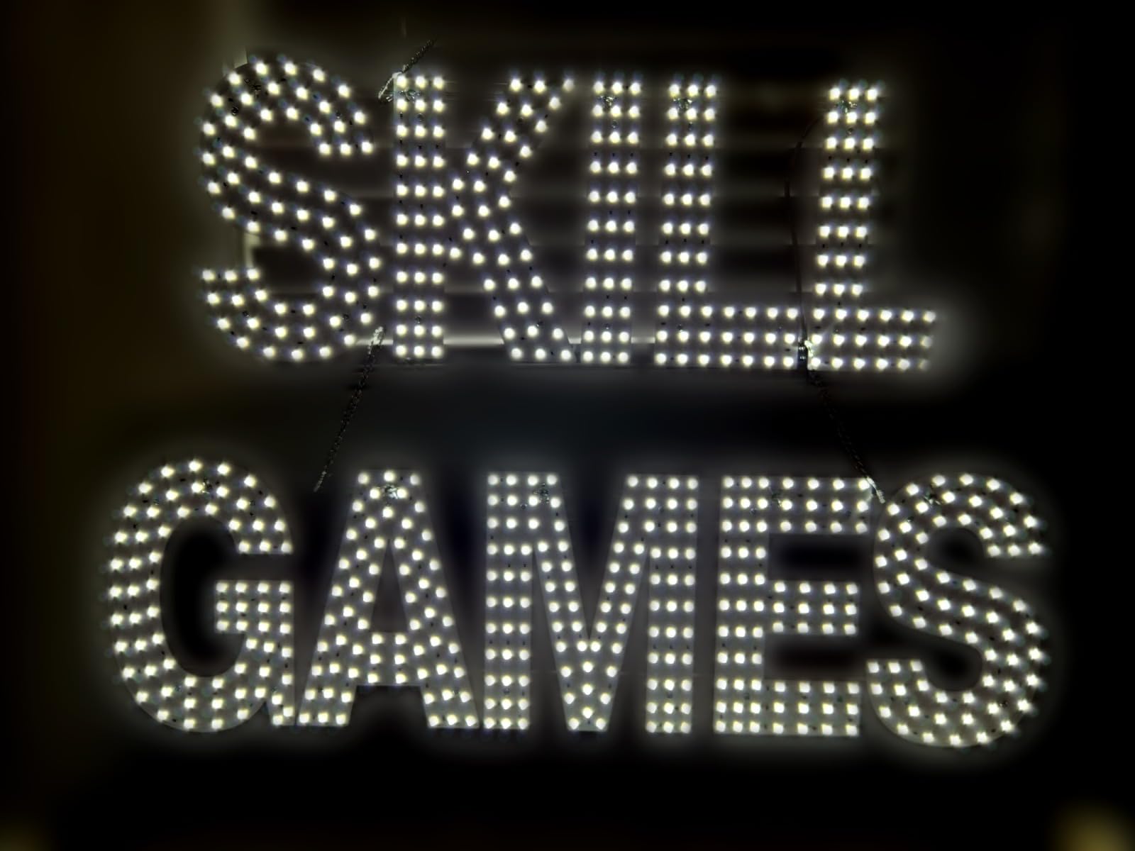Generic Skill Games Neon Sign, 30" x 20", White, Plastic, Contemporary, Video Game Theme