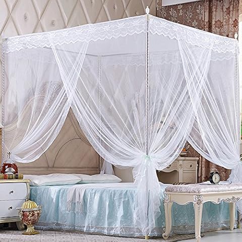 Nattey 4 Corners Princess Bed Curtain Canopy Canopies Cover