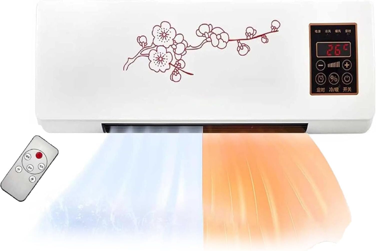 2 in 1 Cold Warm Split Portable Air Conditioner, Ductless Mini Split Air Conditioner Wall Mount 8-Hour Timer - Portable AC Unit for Tent, Bedroom, Living Room, Office