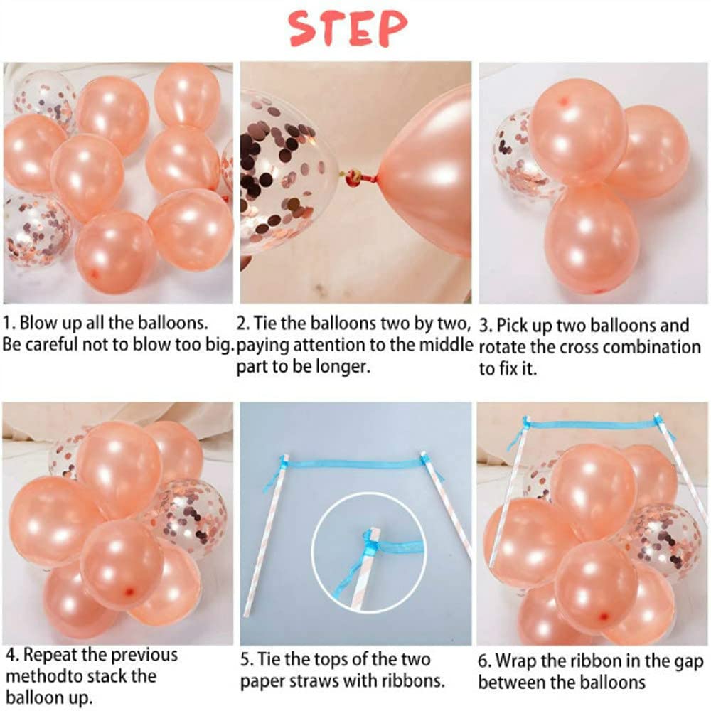 Happy Birthday Cake Topper Gold Rose Gold Mini Balloon Cake Topper With ...