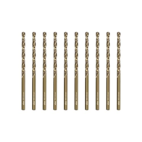 Miniatura 7 de SALI Juego de brocas de cobalto, 10 piezas de 14 de pulgada M35 de acero de alta velocidad para metal endurecido, acero inoxidable, hierro fundido,