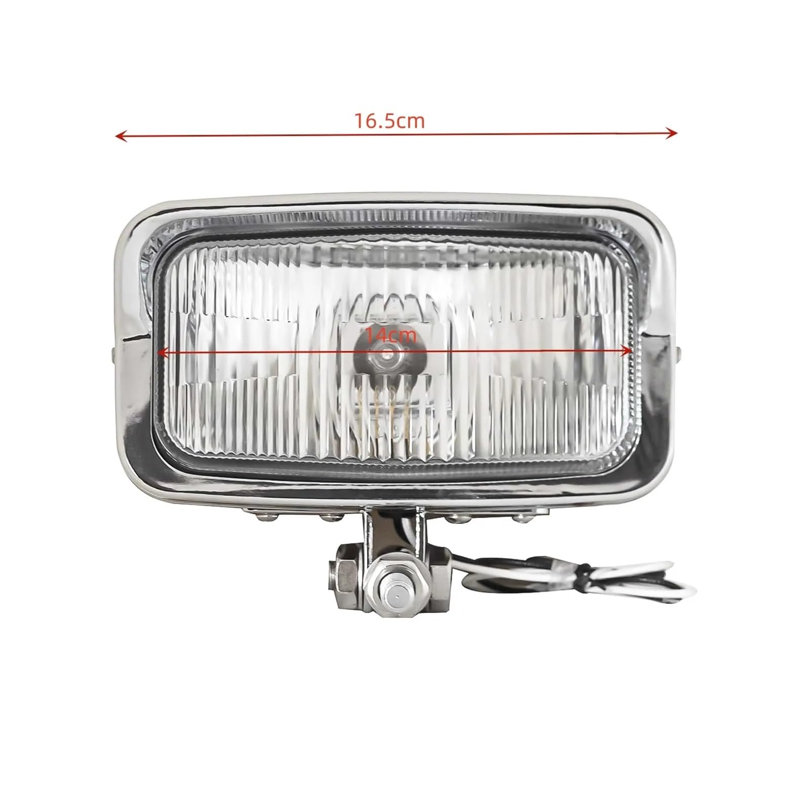 MESKEL Fari Anteriori Moto per Dixie Universale 6v 45W Moto Chrome Faro di Montaggio Lampada Rettangolare 39-2-1-06 | Chrome LED