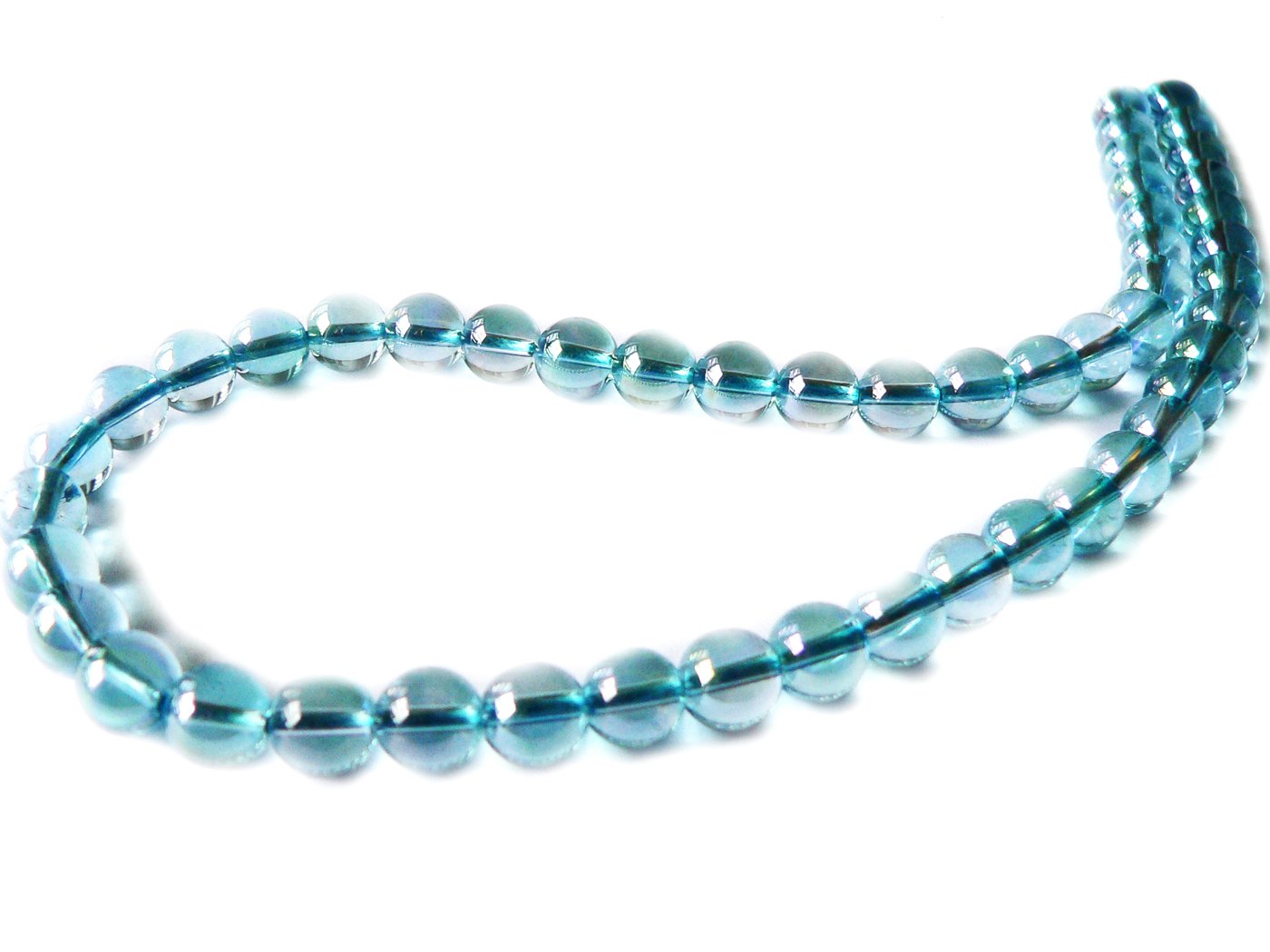 Aqua Aura Bergkristall Edelstein Kugel Halskette blau Größenwahl