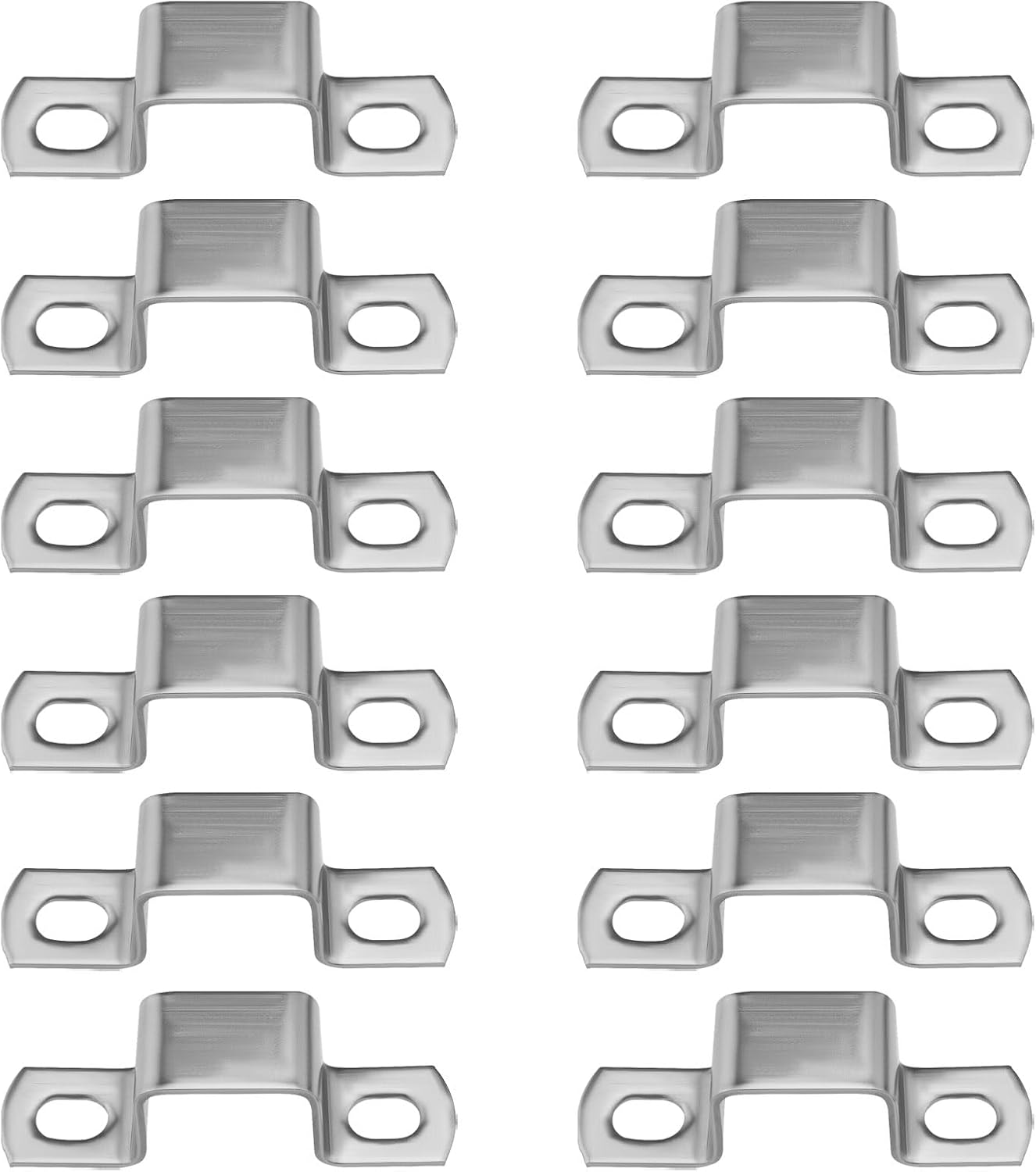 12PCS Heavy Duty Bar Security Holder Bracket U Shaped Connector Bracket for Door Closed Bar Holder Strut Channel Stainless Steel 22 x 27mm