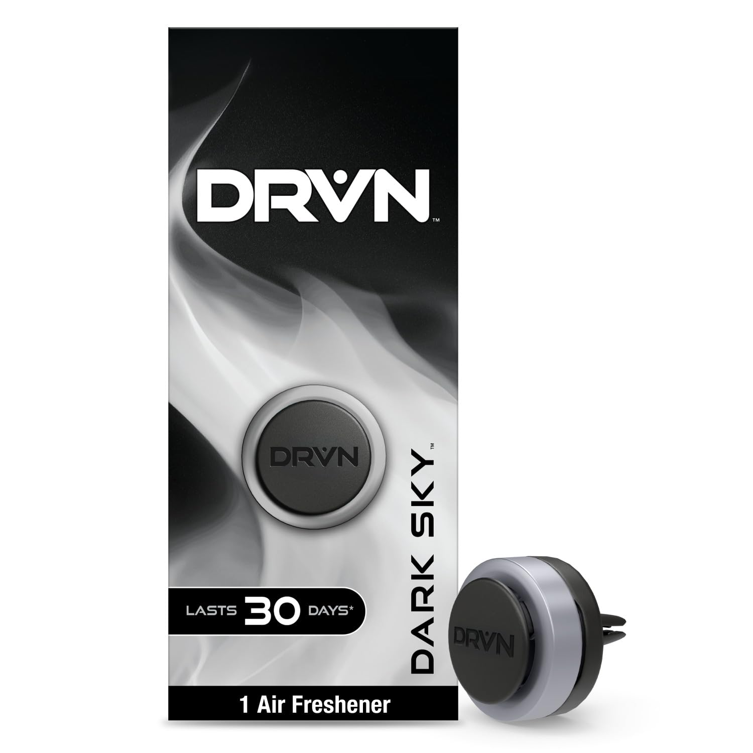 DRVN Car Vent Clip Air Fresheners, Pack of 6, Dark Sky Scent, Fresh Citrus & Sandalwood Fragrance, Long-Lasting 30-Day Odour Elimination, Secure Adjustable Clip for Cars, SUVs, Trucks & Vans