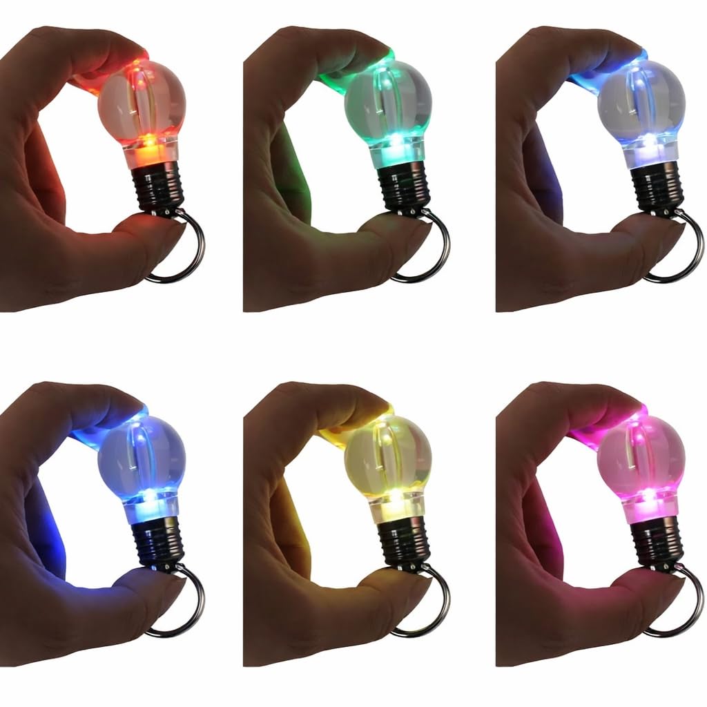 LEDライトキーホルダー 全11種セット Amazon | [ZooooM] 5個 セット 電球 LED キーホルダー カラフル 七色