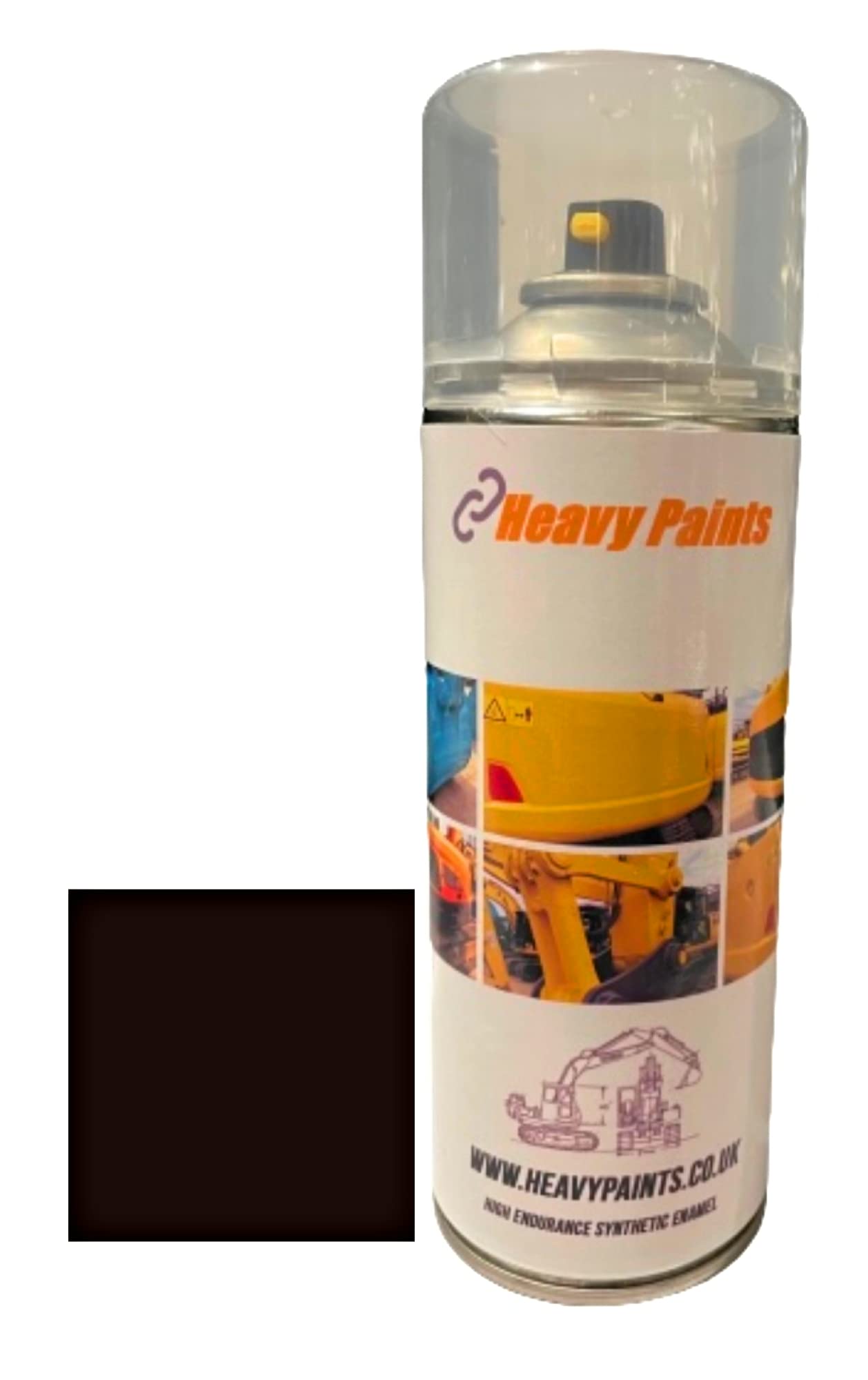 Heavy Paints Excavator Black Compatible with JCB Synthetic Enamel paint 400ml Aerosol