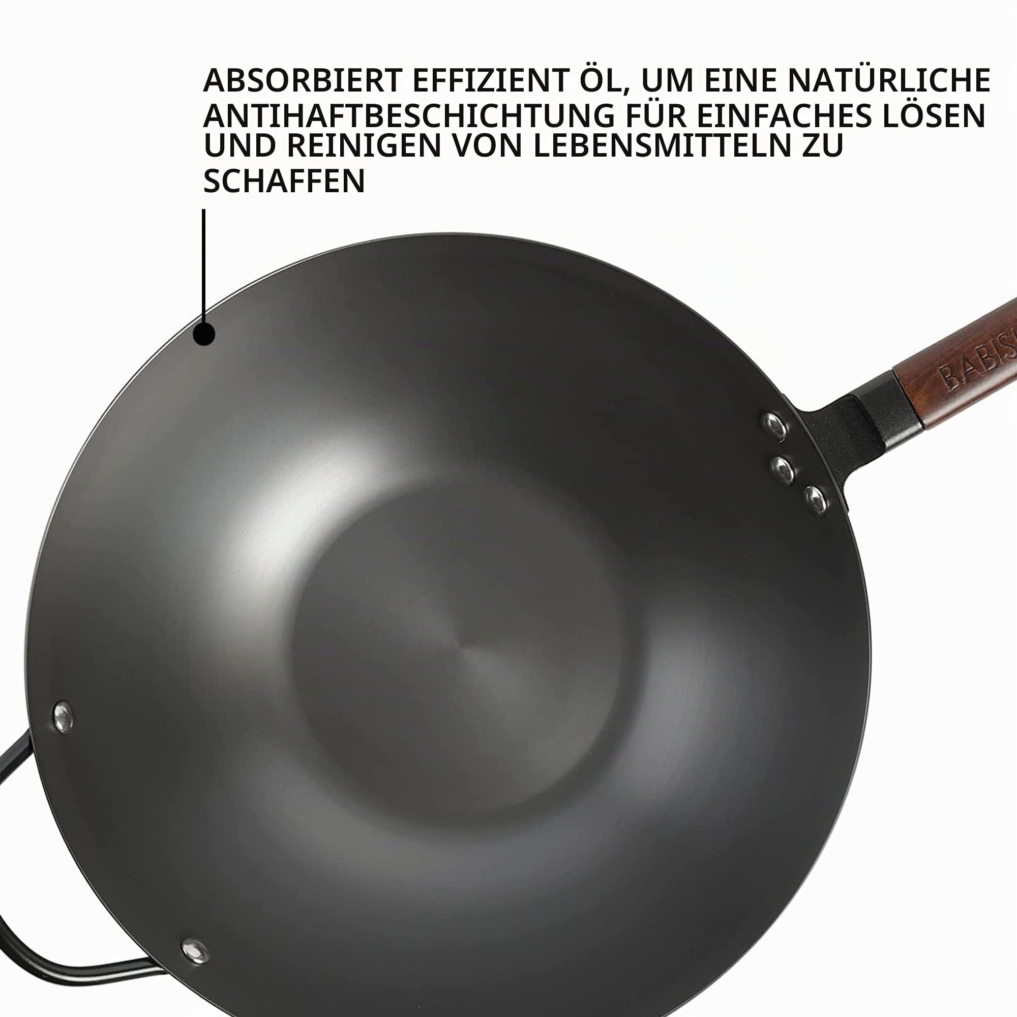 Babish Wok aus Karbonstahl, 35,6 cm