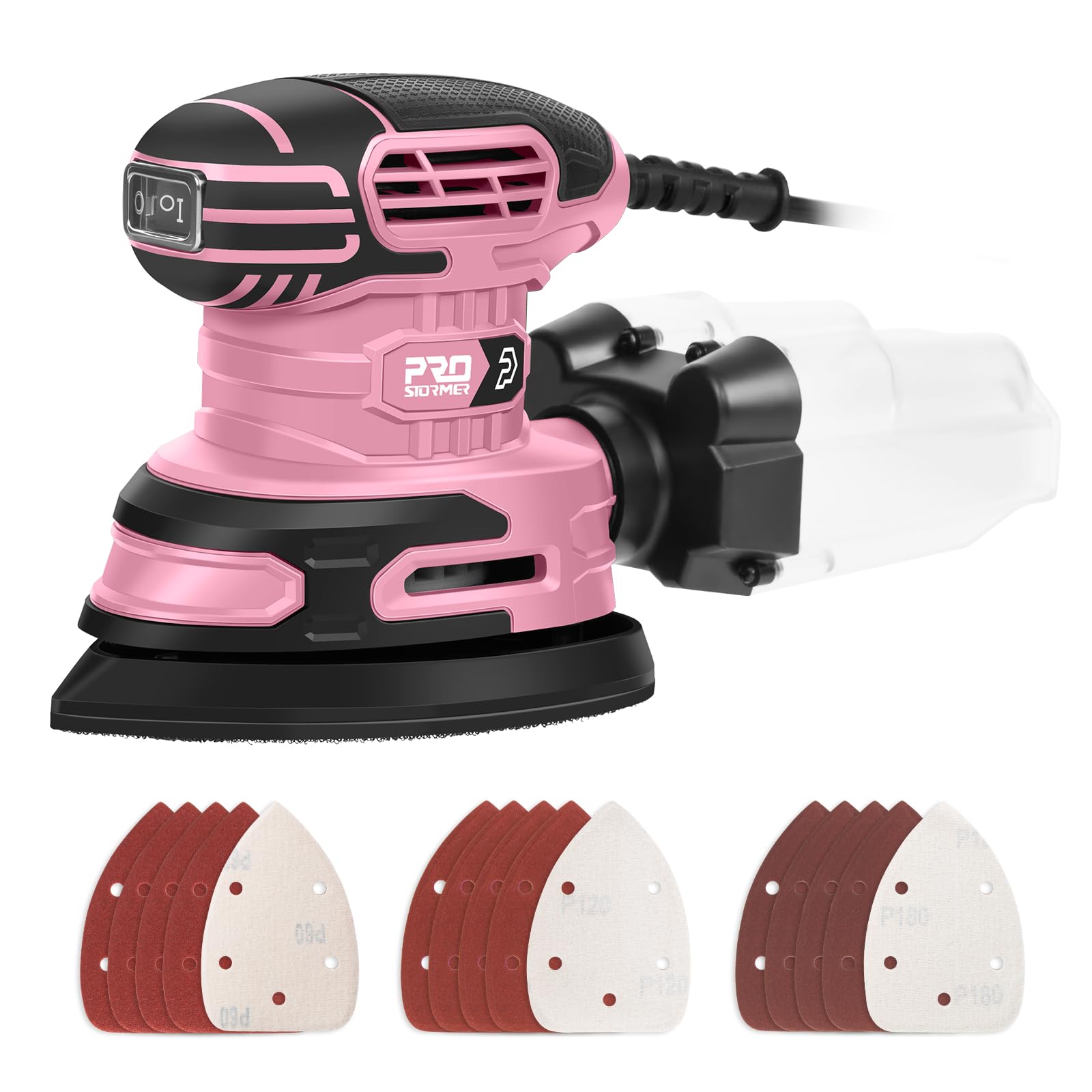 Prostormer Detail Sander, 13000RPM Mouse Sander, 1.6A Electric Palm Sanders