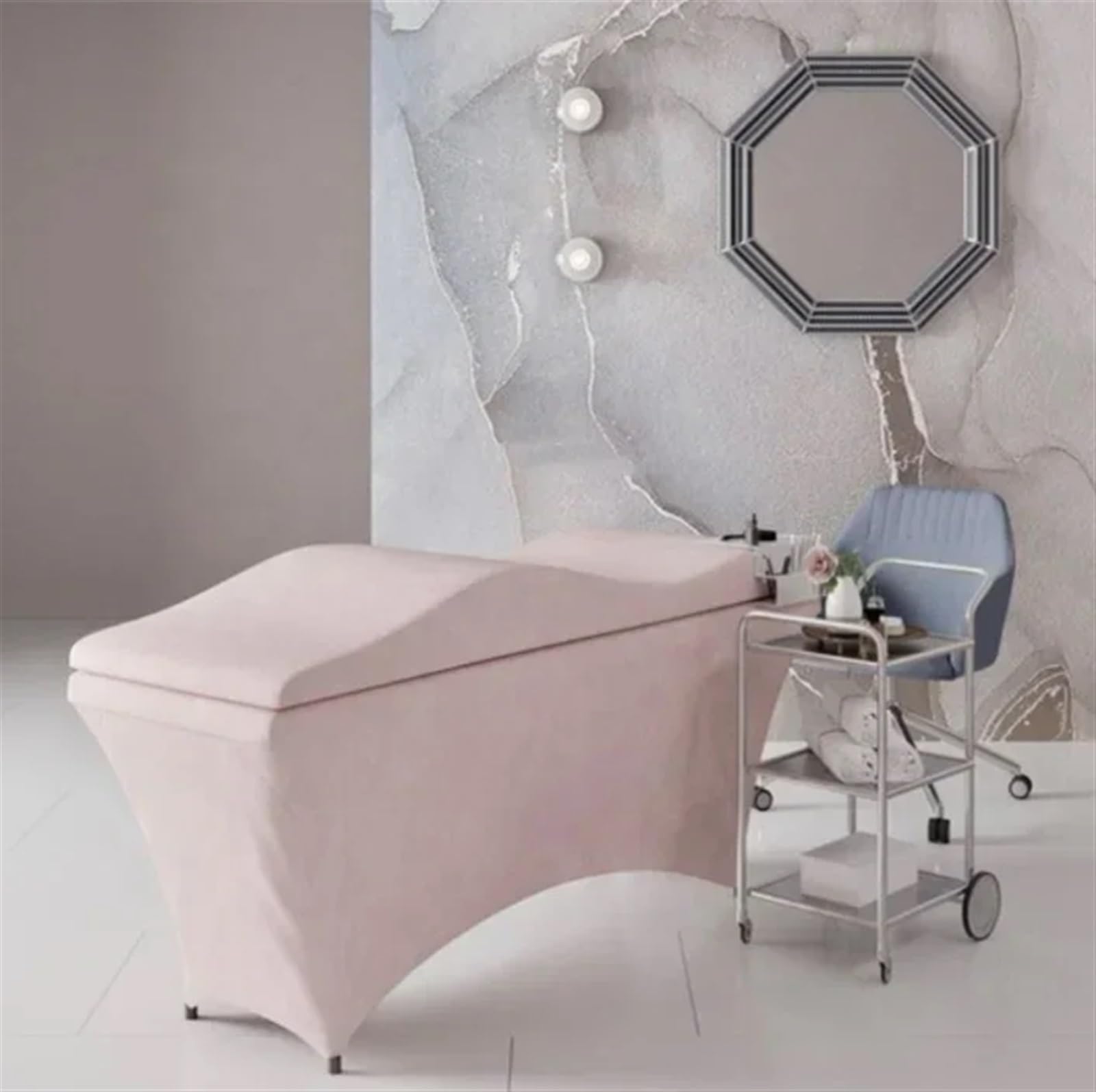 Materasso per Lettino Extension Ciglia Materasso for Ciglia Curvo a Forma di Onda, Materasso for Ciglia sollevabile, Materasso for Ciglia Curvo(White)