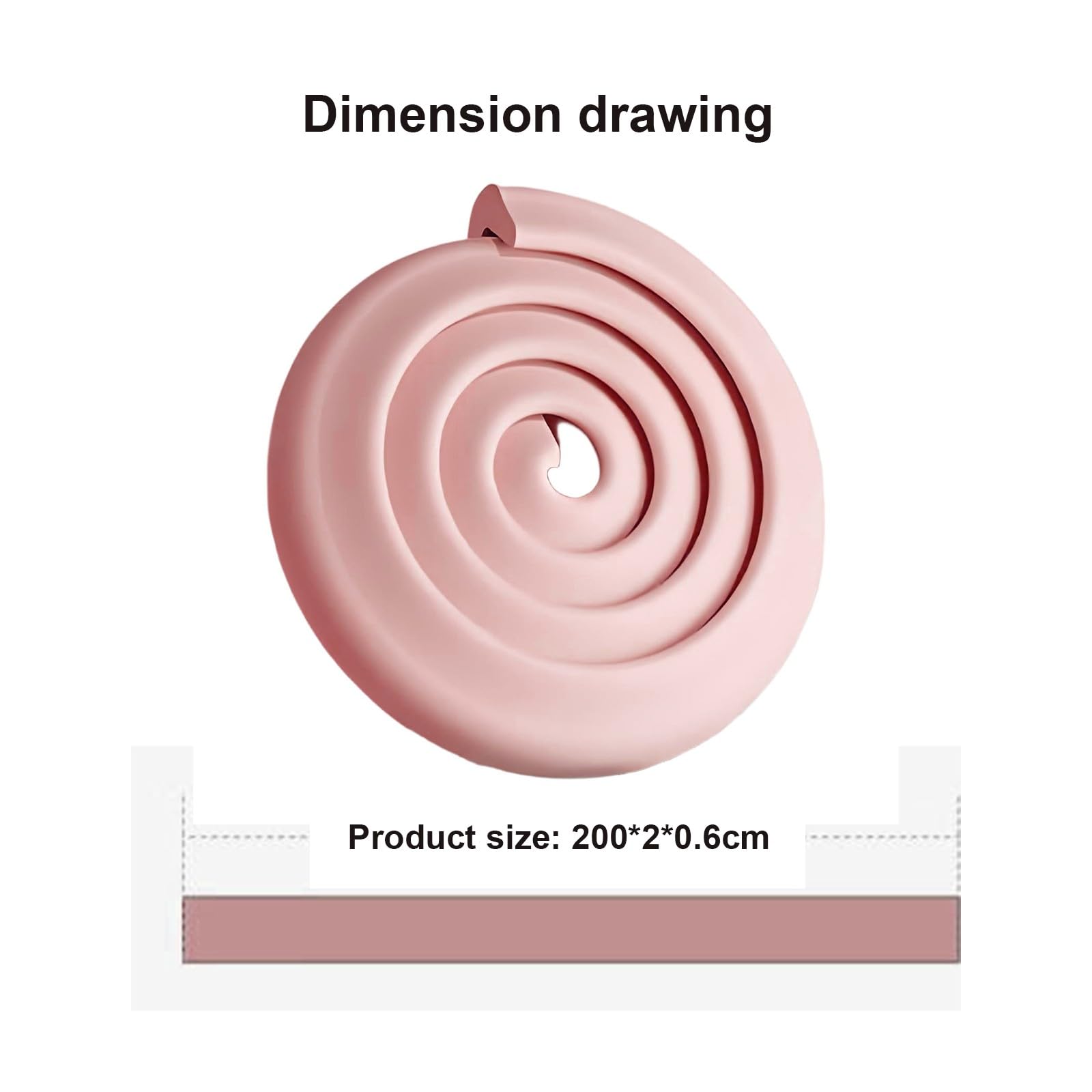 Protezione degli Angoli dei mobili, Paraspigoli in Gomma Multicolor 200x2x0.6cm(Pink)