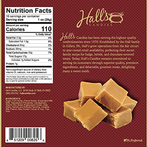 Hall's Peanut Butter Fudge, 1 Pound #TOP4