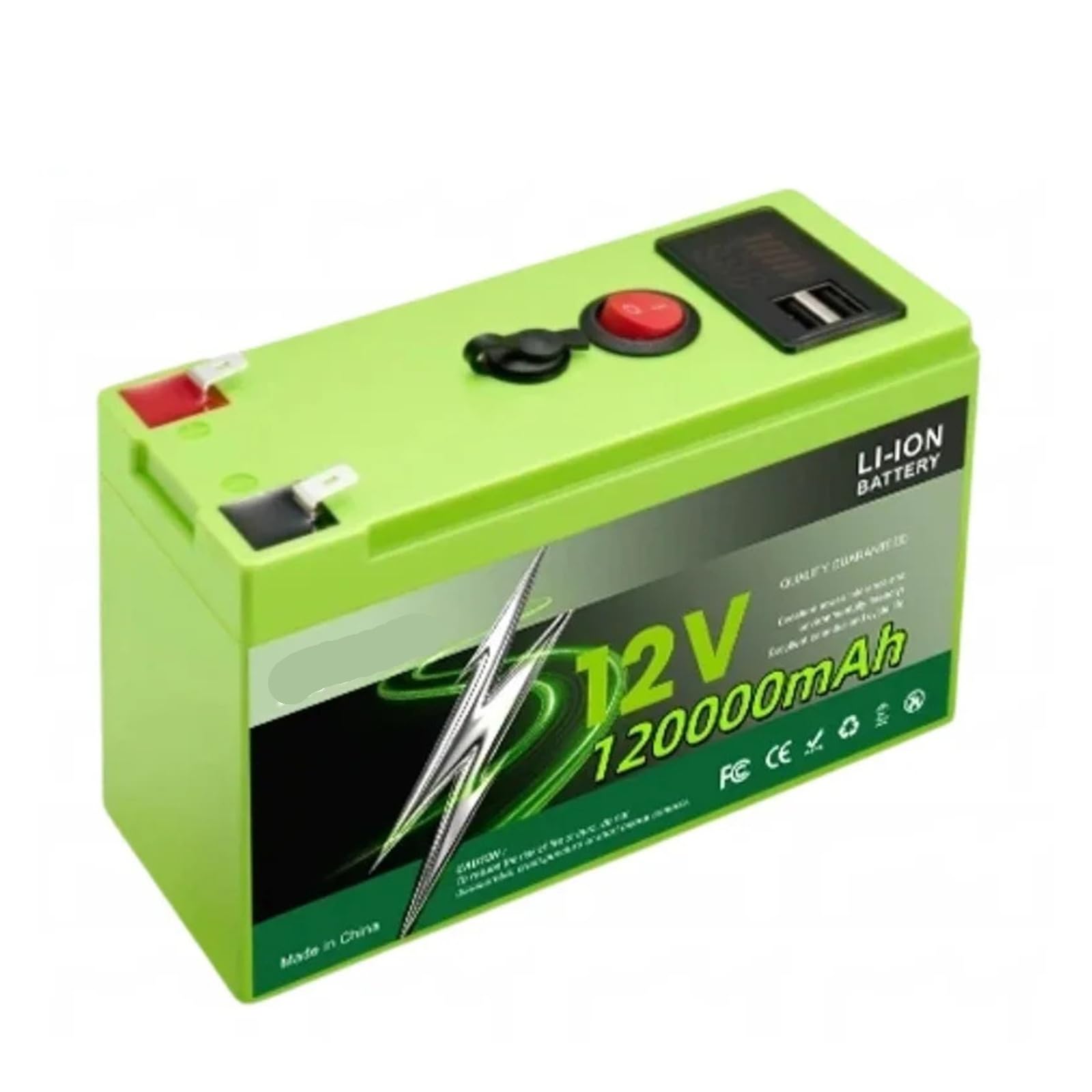 Batteria Al Litio Ferro Fosfato Da 150 Ah 12 V LiFePO4 Ad Alta Capacità | For camper, camper, energia solare esterna off-grid(120Ah x1)