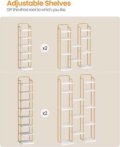 Miniatura 6 de Zapatero vertical, estantes para zapatos, organizador de zapatos de madera para armario, entrada, torre de zapatos para espacios pequeños, de pie,