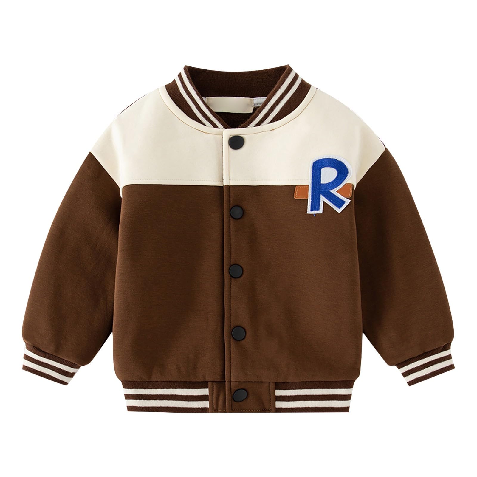 Veste Décontractée Enfant Garçon – Manches Longues, Coupe-vent, Style Baseball, Doublure Chaude, Pour Automne Hiver