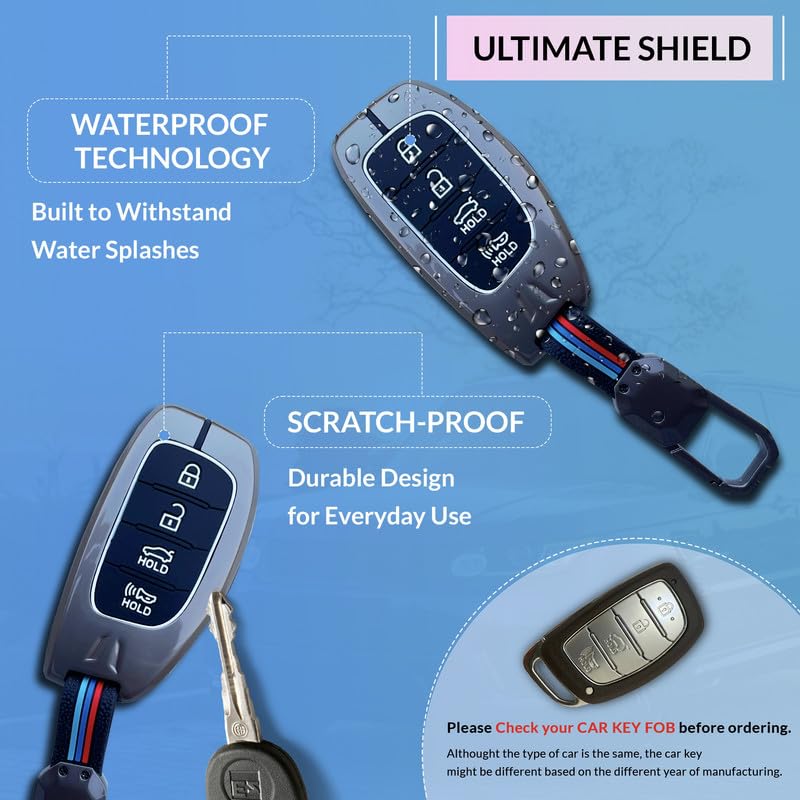 Image of NEODRIFT 'KeyShield' Car Key Cover for Hyundai Xcent (Shape 4, 04 Buttons) (Durable, Stylish, and 360 Protection)