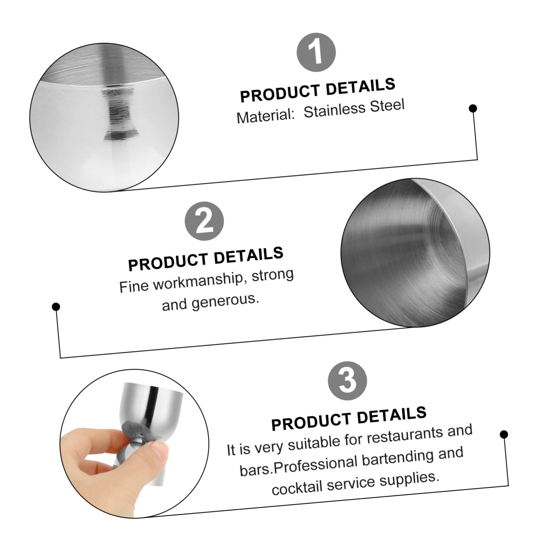 FUNOMOCYA Stainless Steel Measuring Cup Jigger Bar Tool Bell Shape Liquor Shot Cup Dishwasher Safe