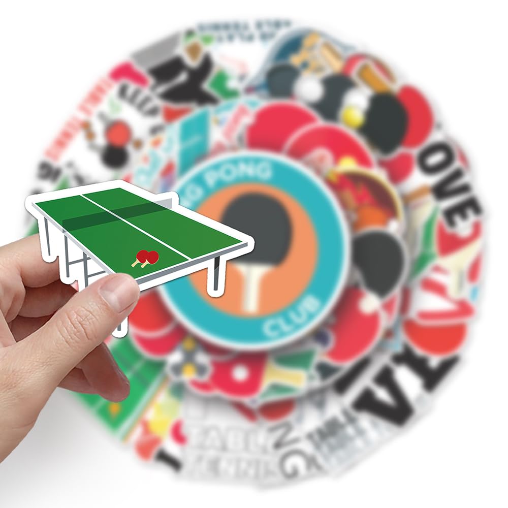Playful Table Tennis Vinyl Stickers, 50 PCS Waterproof Cartoon Sport Icon Decals for Laptops Scrapbooking, Journals - Image 4