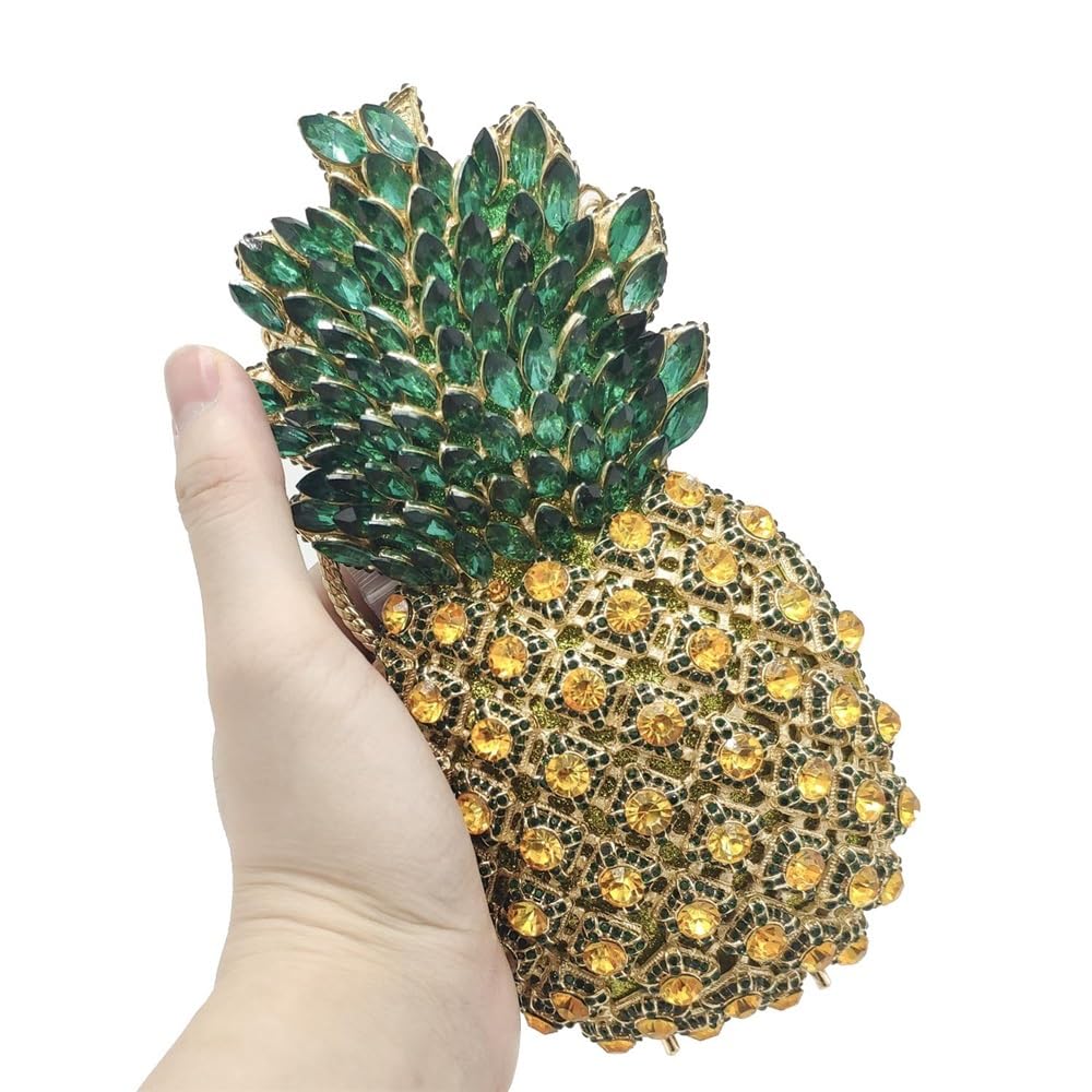 Metaliczna inkrustowana torebka wieczorowa ananas stras bankiet kopertówka wieczorowa torba na imprezę