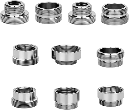 10 Pcs Faucet Adapter Kit, M16 M18 M20 M22 M24 to M22 Tap Adapters