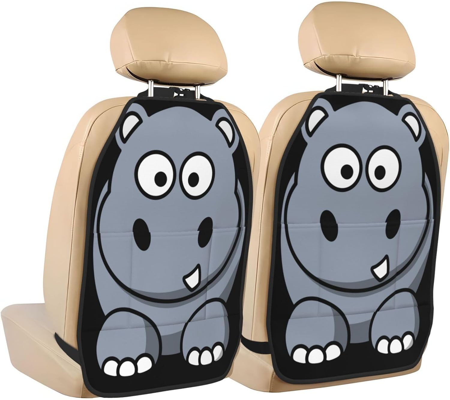Grey Hippo 2-Piece Set of Car Seat Kick Protectors for Front Seat Backrests, Used for Car Rear Seat Backrests Protectors