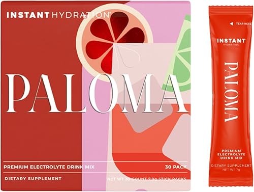 Instant Hydration Paloma - Paquetes de polvo de electrolitos  Mezcla de bebidas con electrolitos  Cero azúcar  Keto, vegano, sin gluten, sin OMG