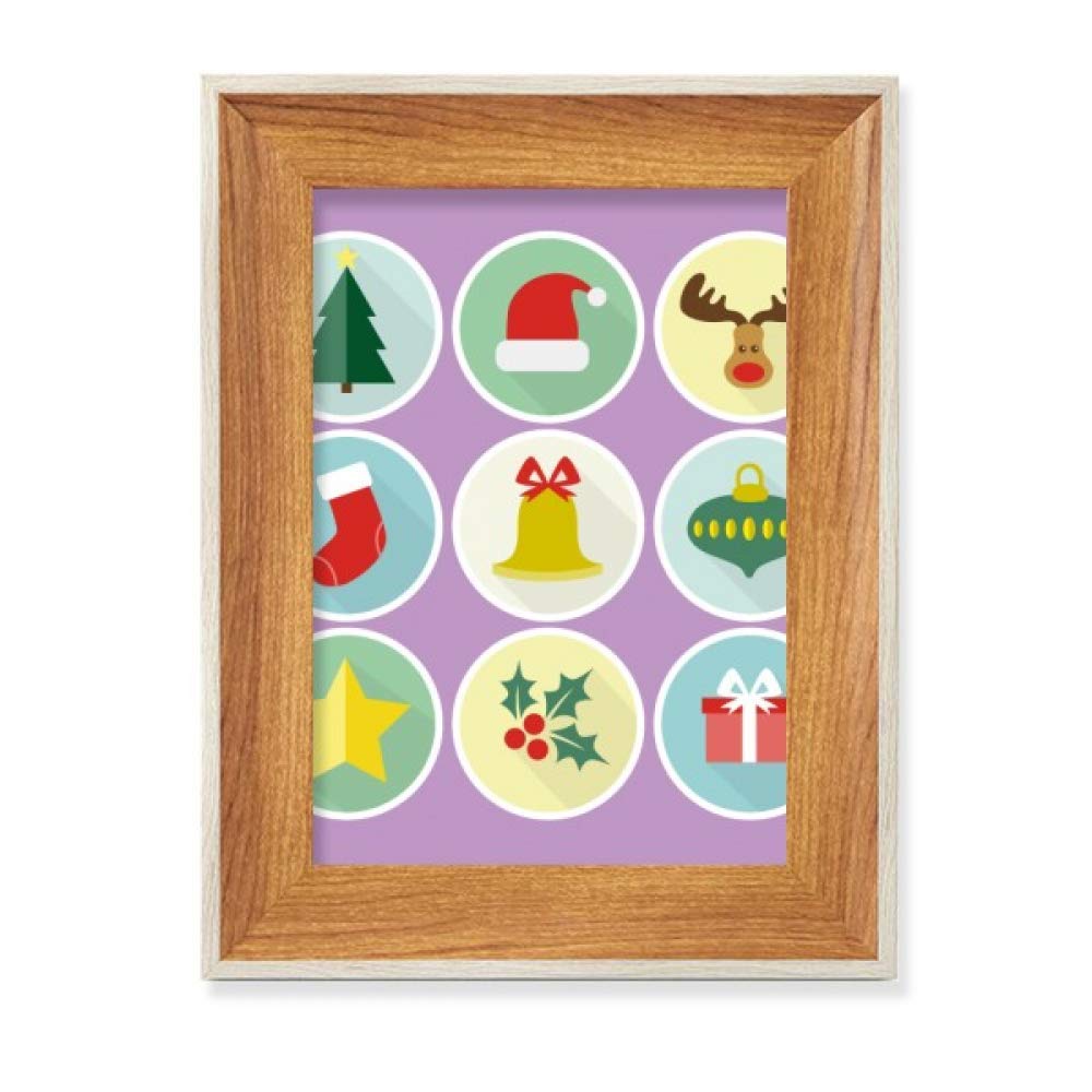 Cadre photo en bois de bureau pour vos illustrations de Noël et décors de fête