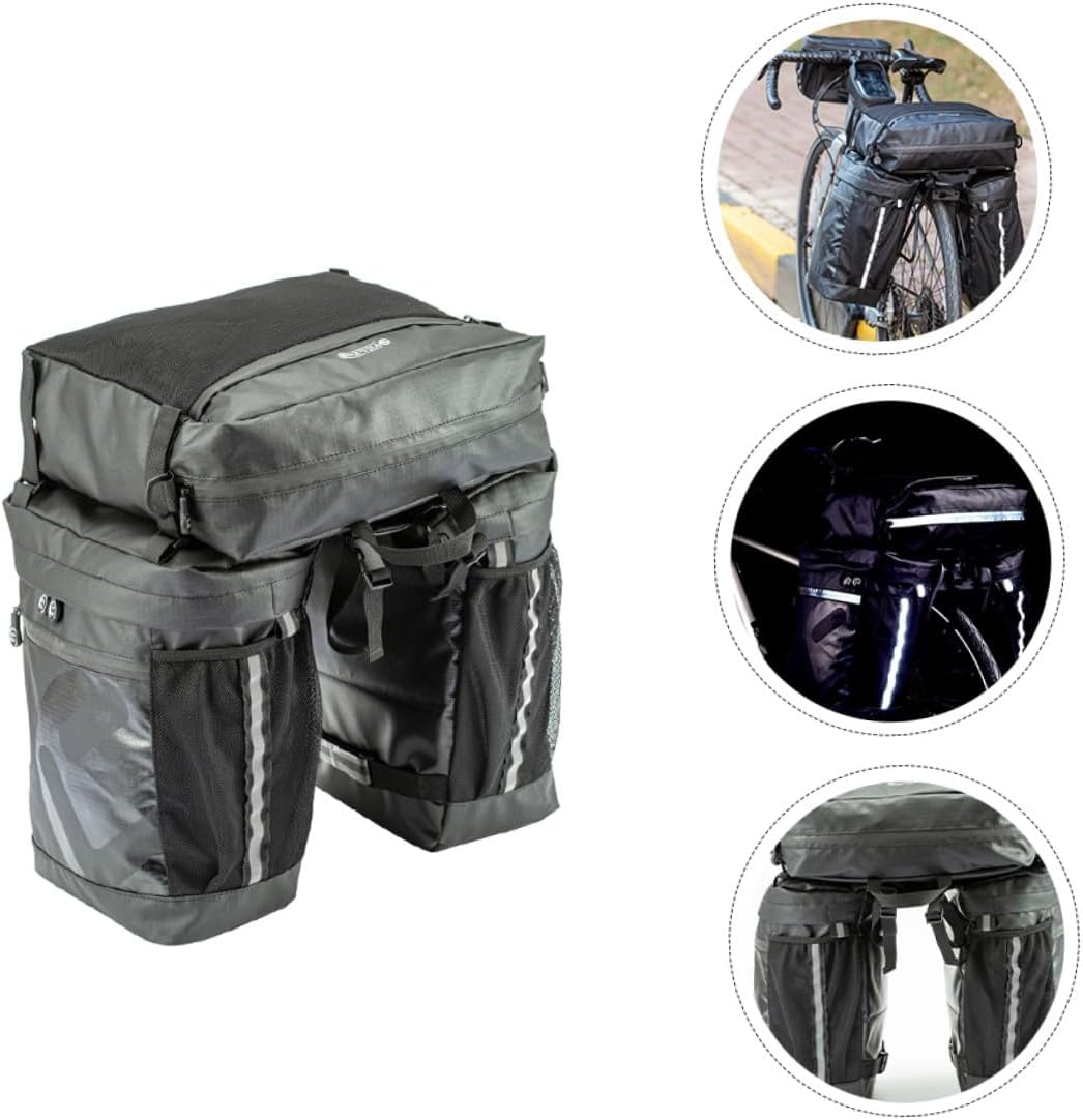Bike Rear Seat Shelf Bag Waterproof 50l Cycling Pannier Bag 3-in-1 Travel Bicycle for Mountain and Road Bikes